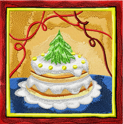 Christmas cake machine embroidery design 